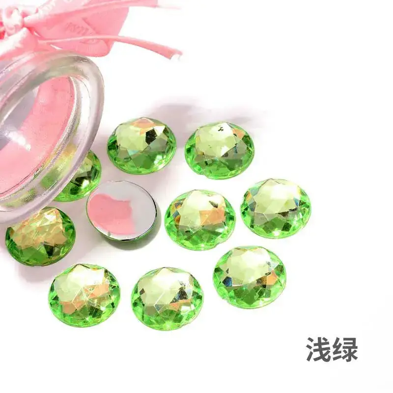 Acrylic Hot Diamond Rhinestones Pink Round Bottom - Image 9