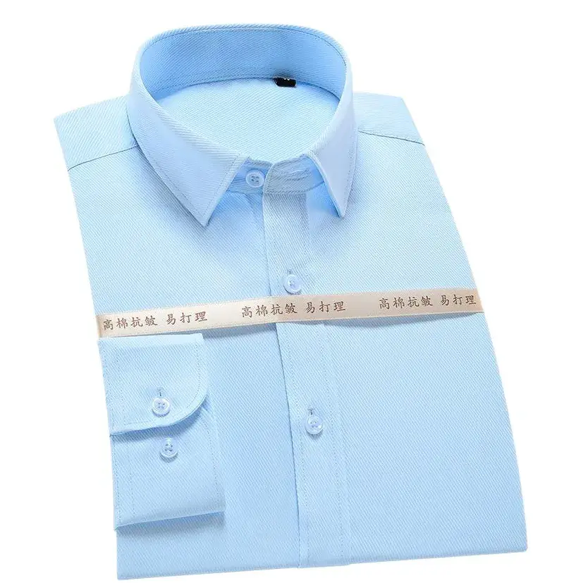 Black Slim Fit Long Sleeve Men's Business Shirt