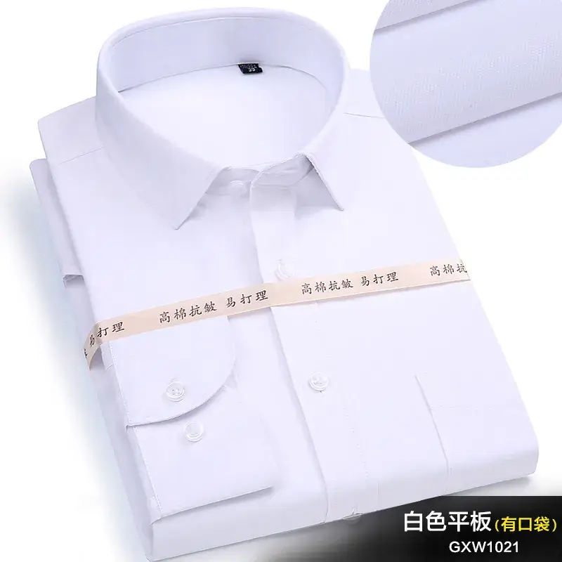 Black Slim Fit Long Sleeve Men's Business Shirt - Image 2