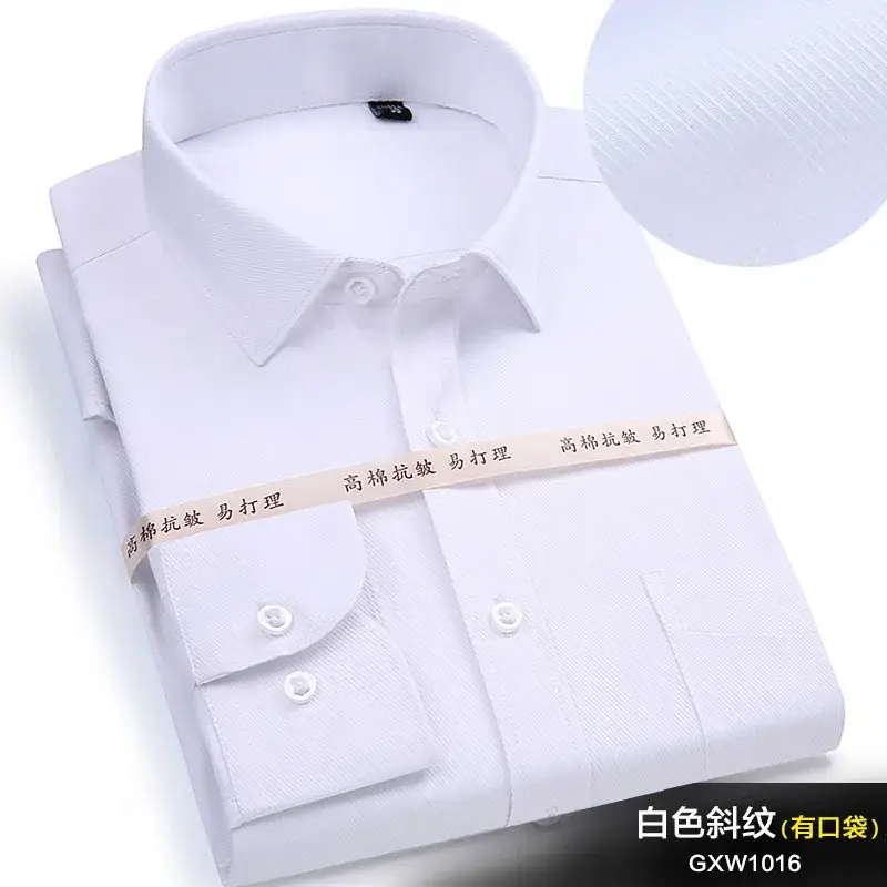 Black Slim Fit Long Sleeve Men's Business Shirt - Image 4