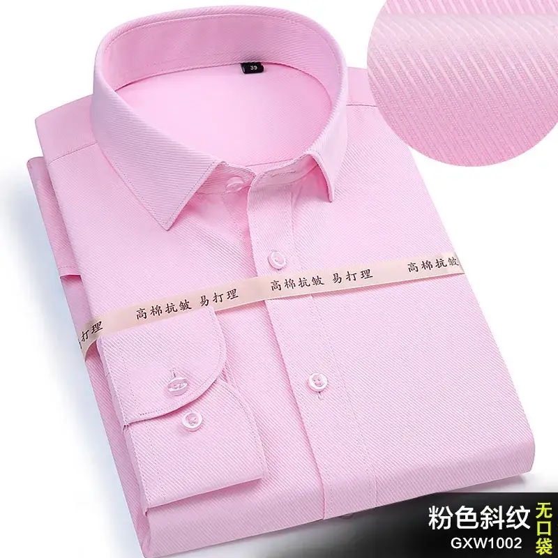 Black Slim Fit Long Sleeve Men's Business Shirt - Image 5