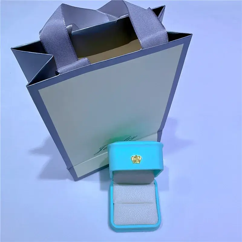 Blue PU Leather Jewelry Box Storage Gift - Image 4