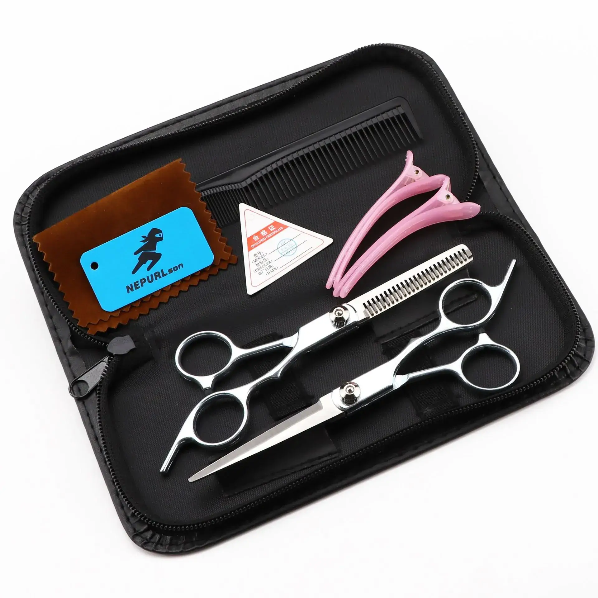 6.0 Inch Haircut Set with Flat Scissors and Tooth Scissors - Image 4