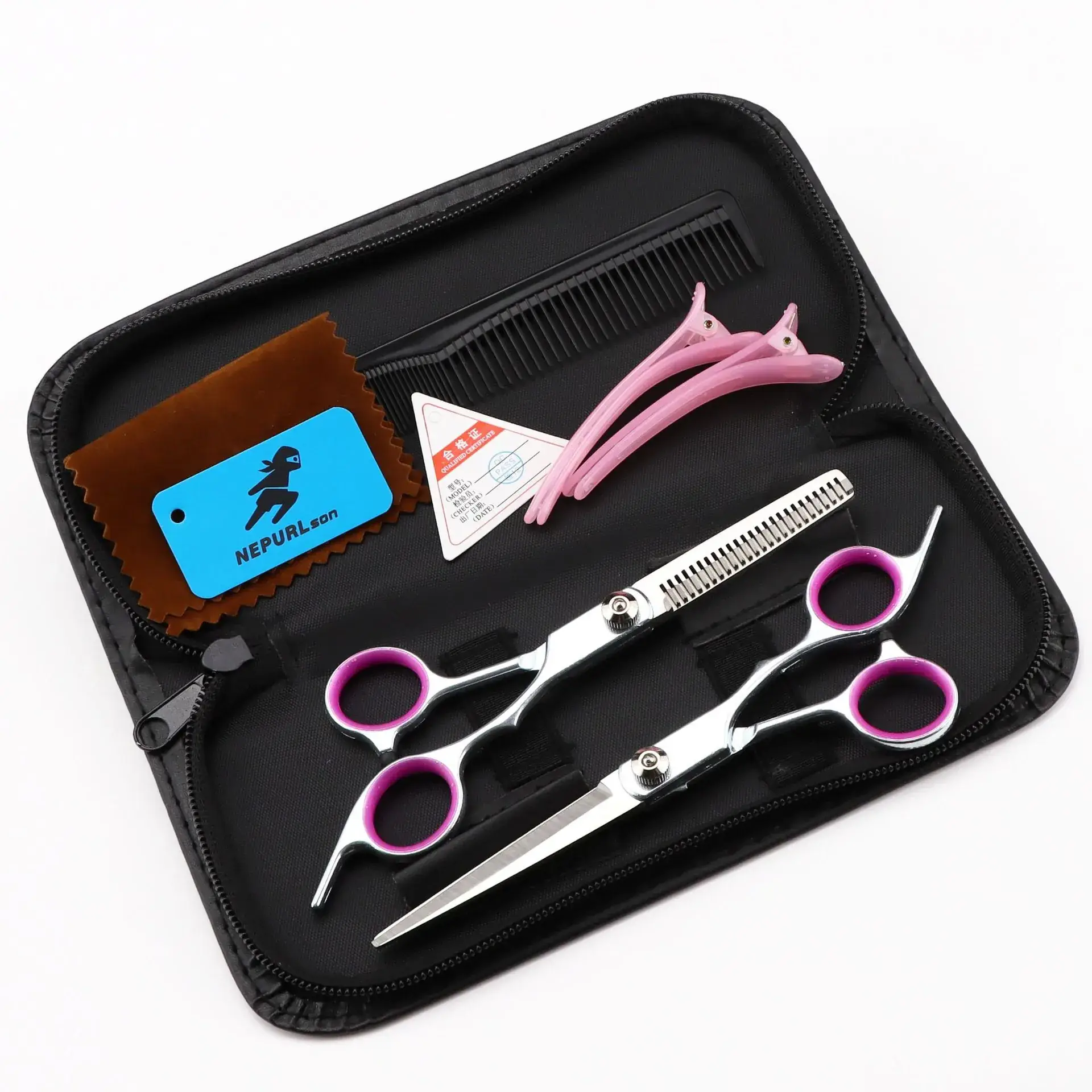 6.0 Inch Haircut Set with Flat Scissors and Tooth Scissors - Image 2
