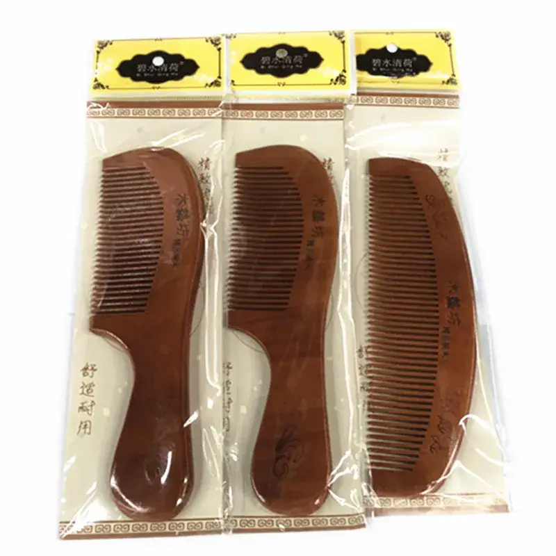 Peach Wood Hair Comb Anti-Static Wooden Hairdresser - Image 5