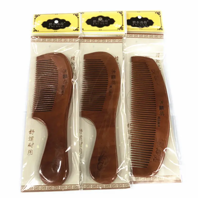 Peach Wood Hair Comb Anti-Static Wooden Hairdresser — feature 2