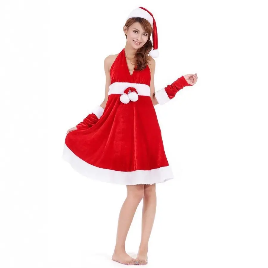 Red Santa Dress with Tulle Lower & Bow Accessory - Image 6