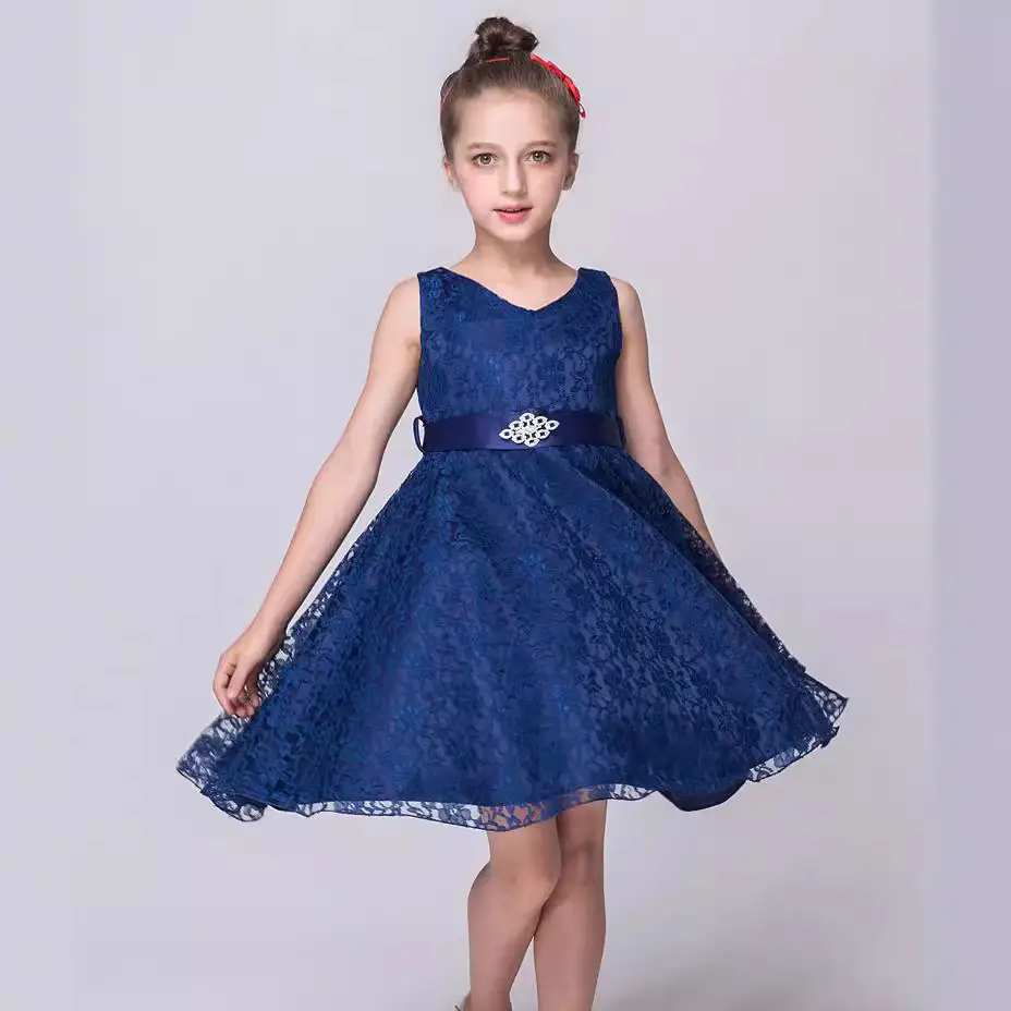 Girls Red Lace Evening Dress Sweetheart Princess Party Dress