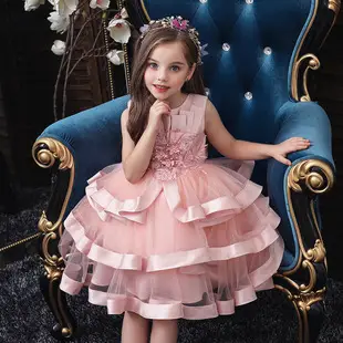 Girls Red Lace Evening Dress Sweetheart Princess Party Dress — feature 5