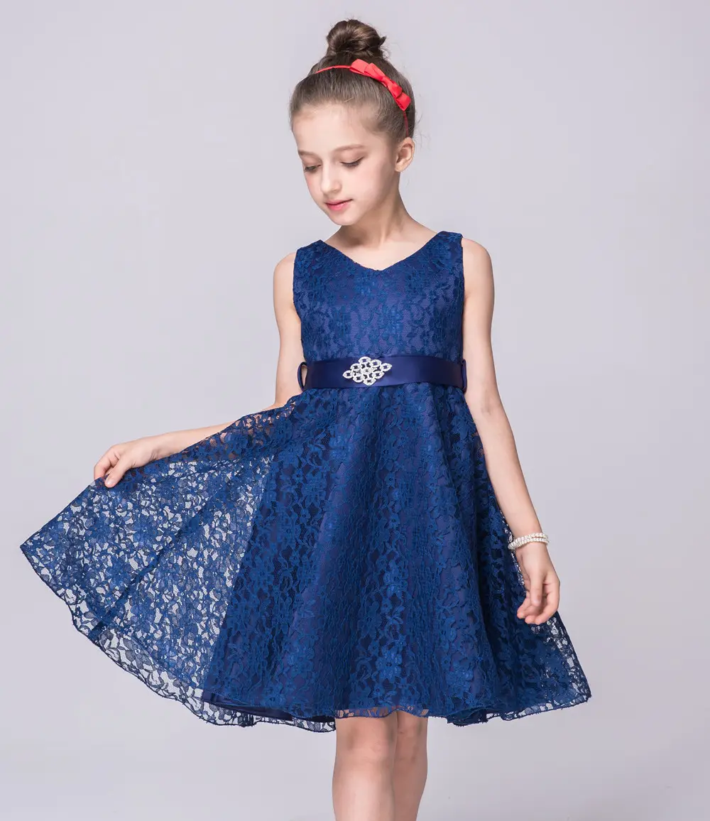 Girls Red Lace Evening Dress Sweetheart Princess Party Dress