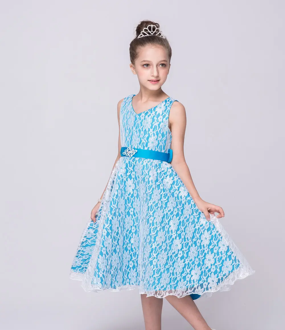 Girls Red Lace Evening Dress Sweetheart Princess Party Dress