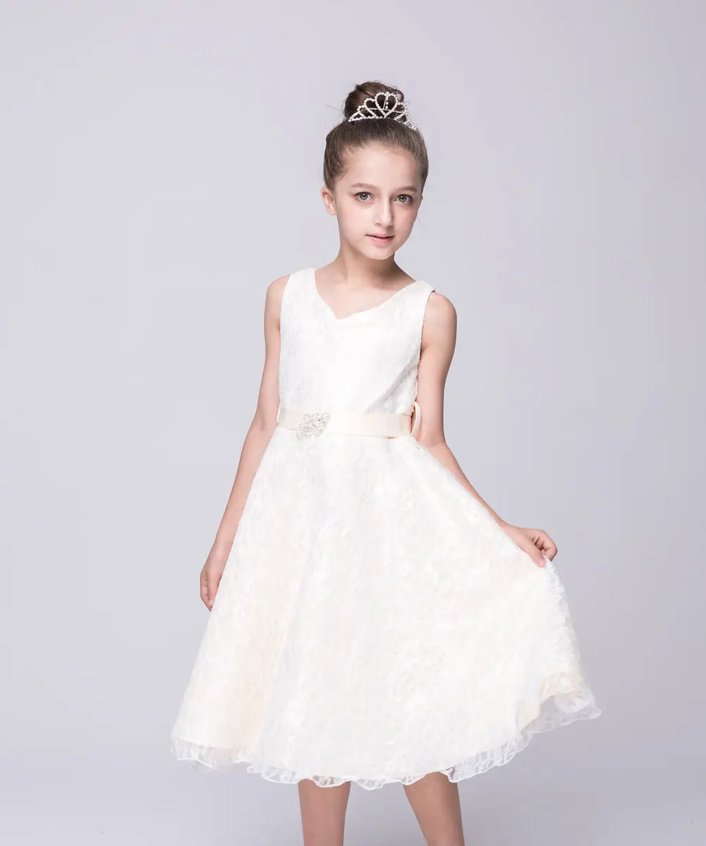 Girls Red Lace Evening Dress Sweetheart Princess Party Dress