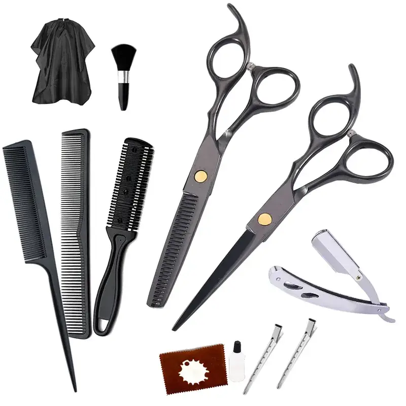 Professional Hair Cutting Scissors Black Set - Image 13