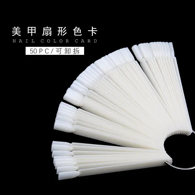 50-Piece Fan Shaped Nail Color Swatch Practice Tools