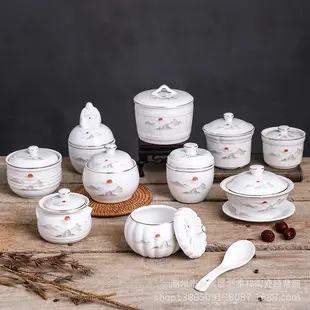 White Ceramic Ribbed Soup Bowl with Lid — feature 9