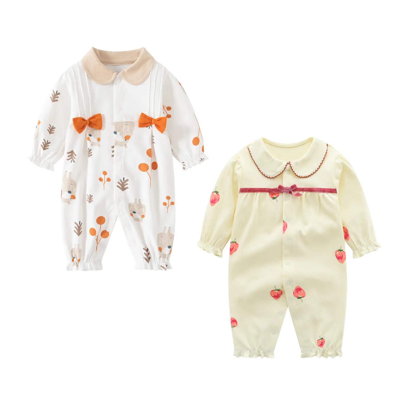Fang Ying 2023 Baby Suit Cream Strawberry Print 3-12M - Image 41
