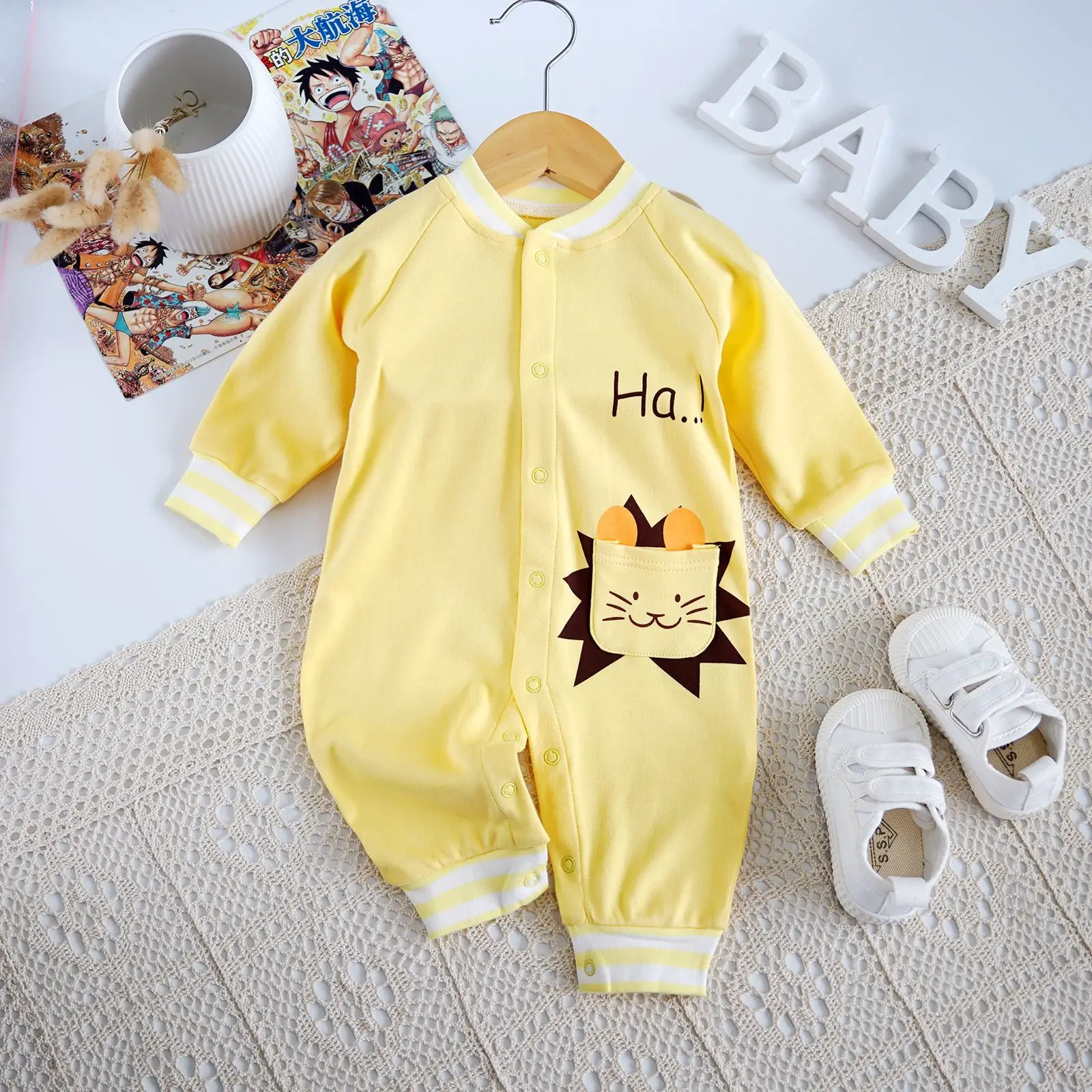 Fang Ying 2023 Baby Suit Cream Strawberry Print 3-12M - Image 36
