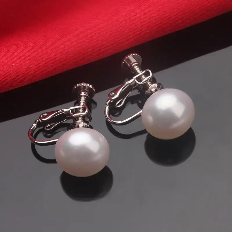 Genuine Pearl Earrings for Women with No Earhole - Image 2