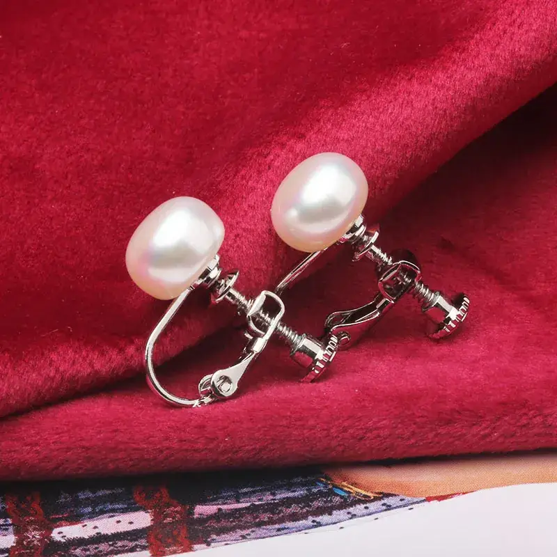 Genuine Pearl Earrings for Women with No Earhole - Image 3