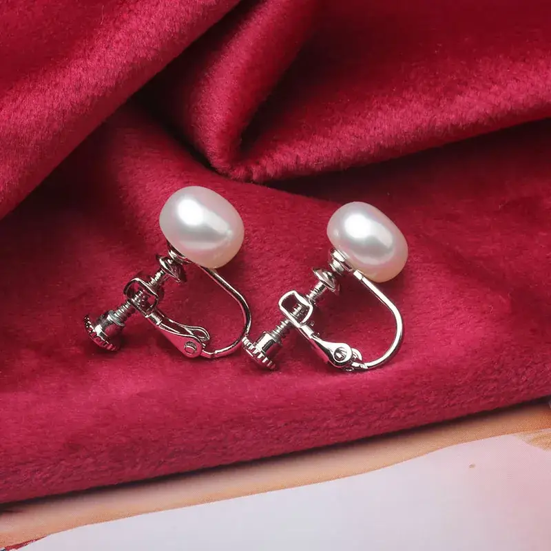 Genuine Pearl Earrings for Women with No Earhole - Image 4