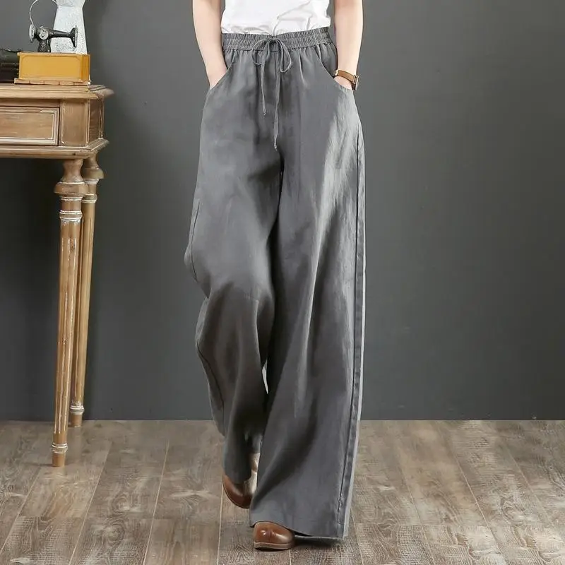 2026 Cotton Linen Loose Plus Wide Leg Pants - Image 2