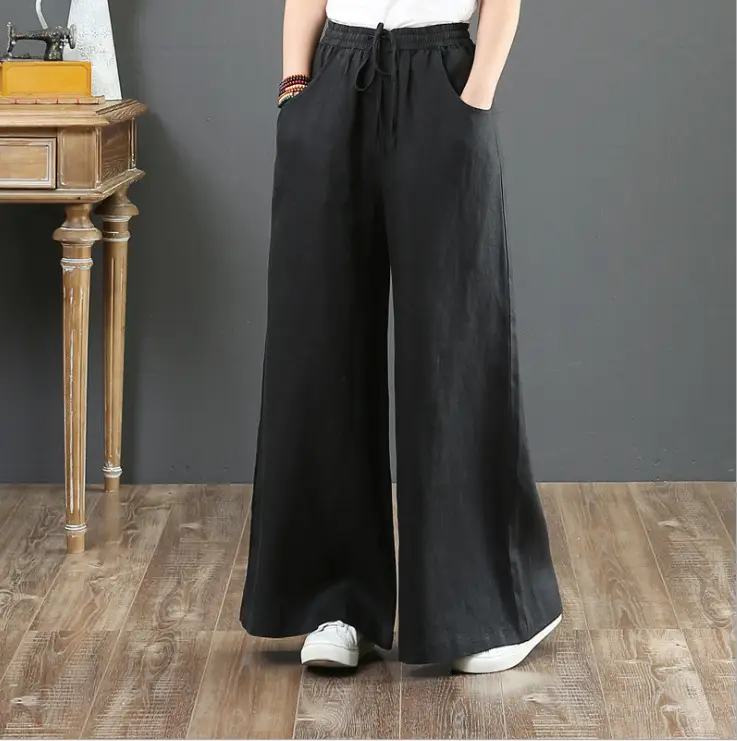2026 Cotton Linen Loose Plus Wide Leg Pants - Image 4