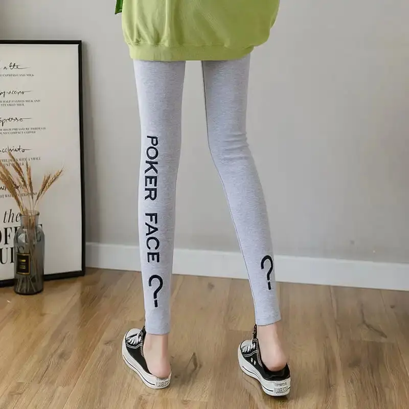 2025 Cross-Border New Autum Question Mark Leggings Women Slimming Cotton