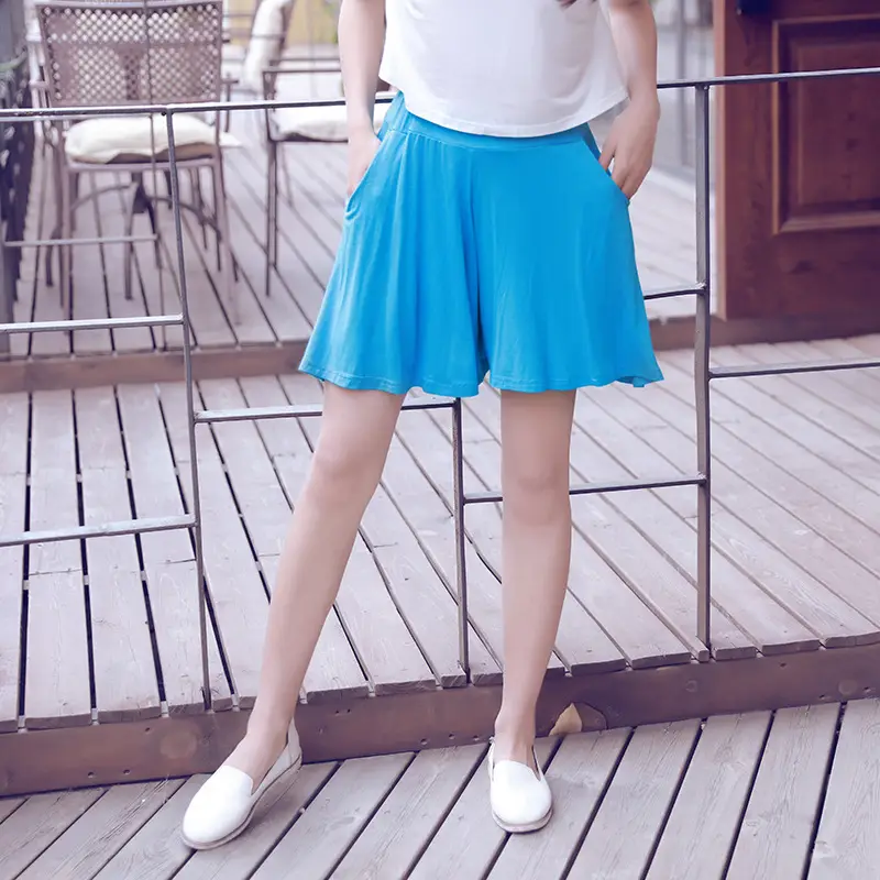 Women Yellow Modal Shorts Summer Casual Plus Size — feature 22