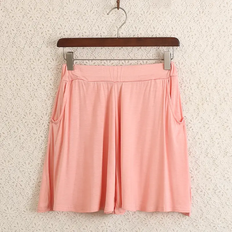 Women Yellow Modal Shorts Summer Casual Plus Size — feature 38
