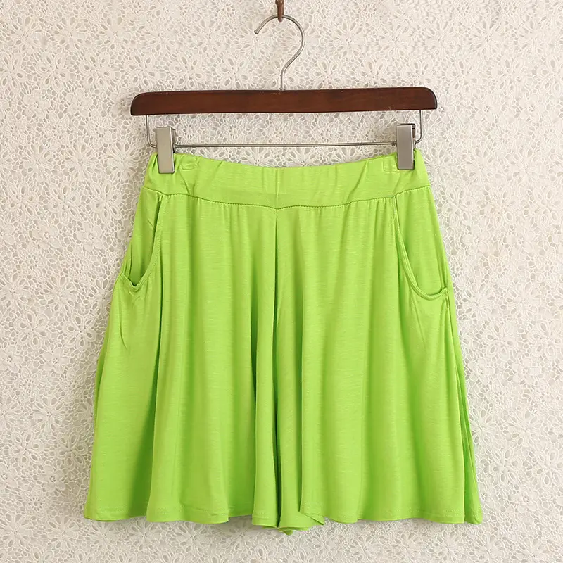 Women Yellow Modal Shorts Summer Casual Plus Size — feature 40