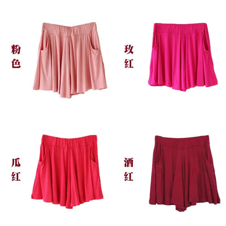 Women Yellow Modal Shorts Summer Casual Plus Size — feature 43