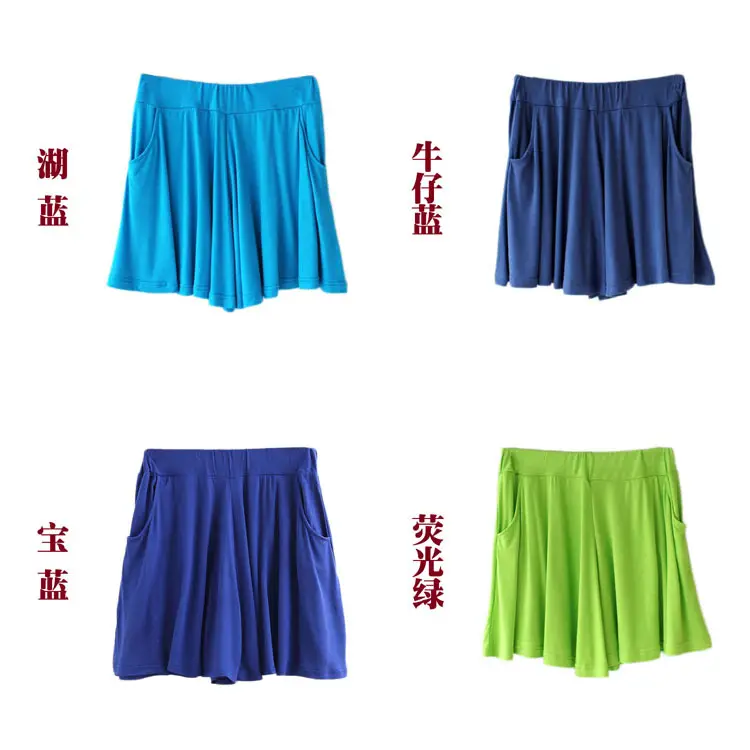 Women Yellow Modal Shorts Summer Casual Plus Size — feature 44