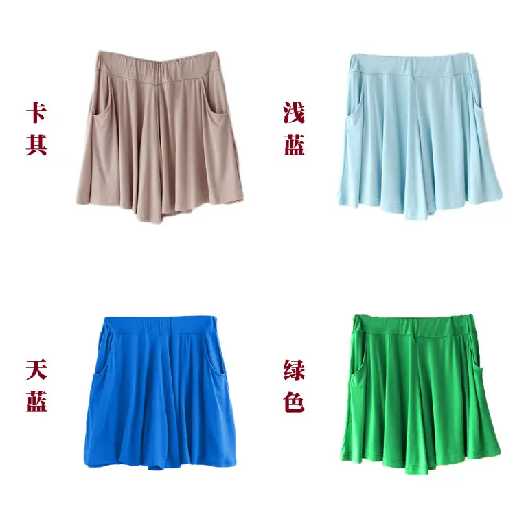 Women Yellow Modal Shorts Summer Casual Plus Size — feature 45