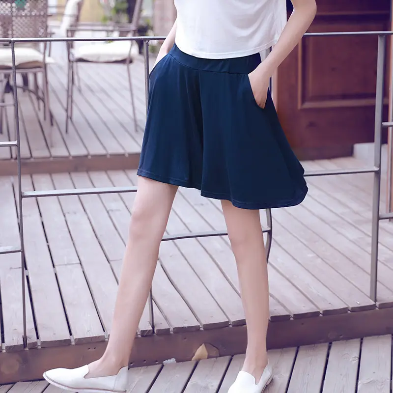Women Yellow Modal Shorts Summer Casual Plus Size — feature 9
