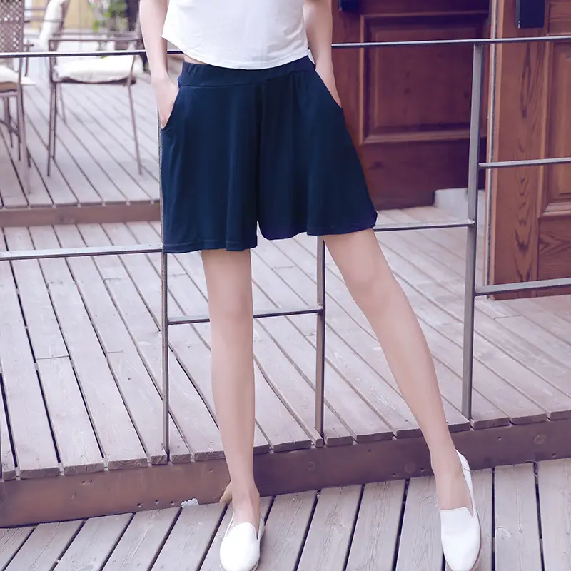Women Yellow Modal Shorts Summer Casual Plus Size - Image 5