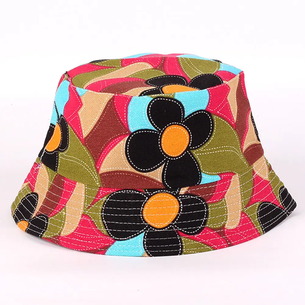 Spring Sun Hat Multi-Color Floral Print Small - Image 6
