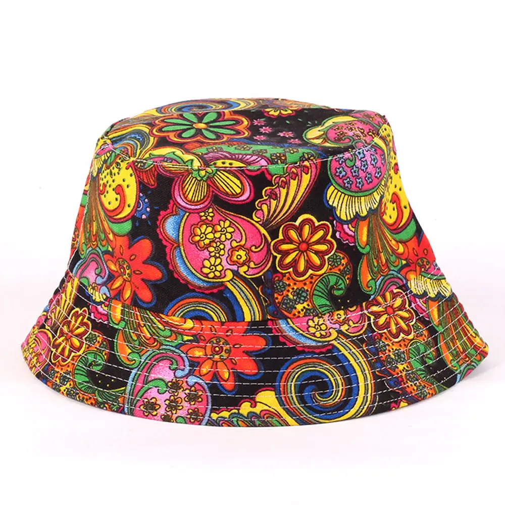 Spring Sun Hat Multi-Color Floral Print Small - Image 7