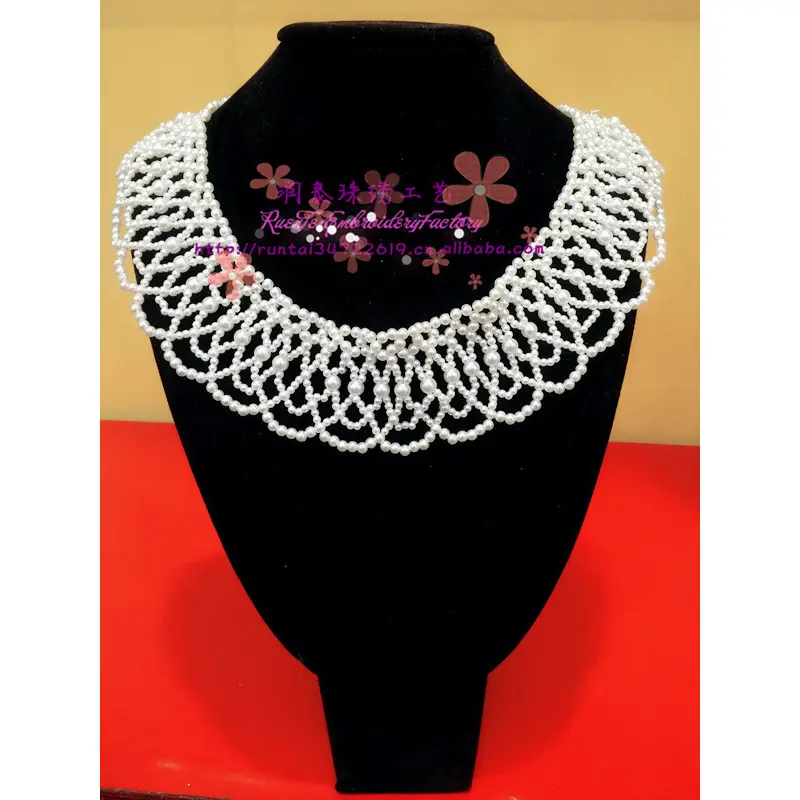 Pearl Handwoven Fake Collar Chain for Women - Image 3
