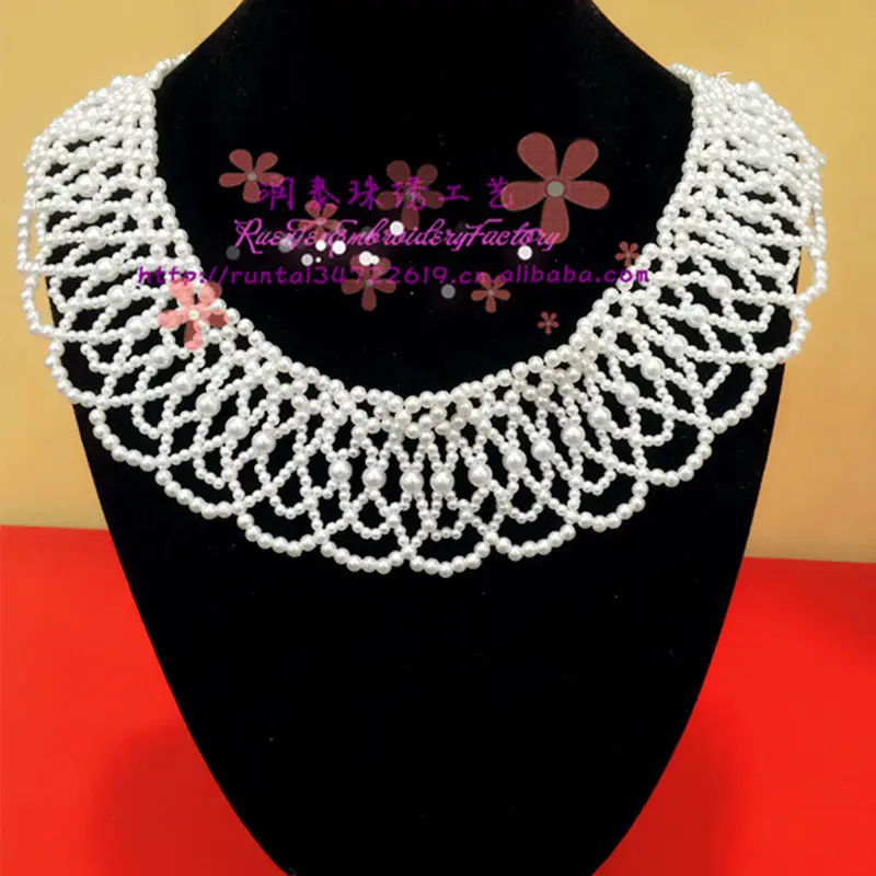 Pearl Handwoven Fake Collar Chain for Women - Image 4