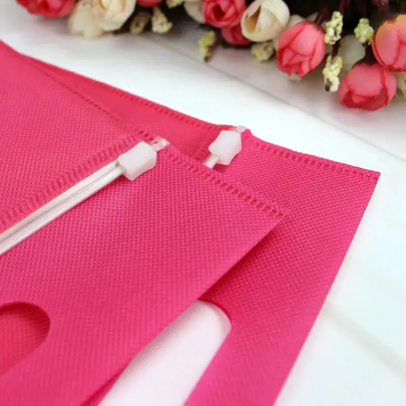 Pink Non-Woven Student Packing Bag with Lace Trim - Image 3