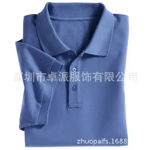 Men Cotton Polo T-Shirt Dark Blue Short Sleeve - Image 11