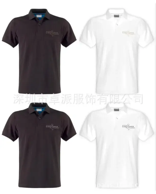 Men Cotton Polo T-Shirt Dark Blue Short Sleeve - Image 6