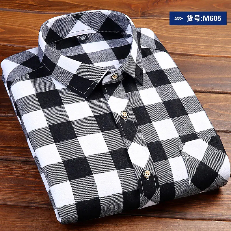 Men's Blue Plaid Button Shirt Plus Size - Image 2