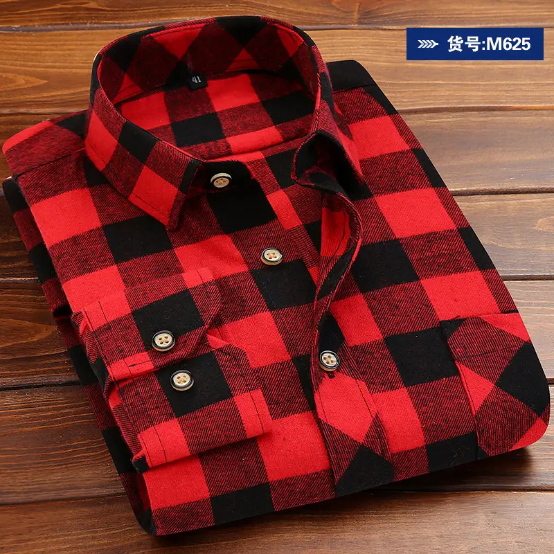 Men's Blue Plaid Button Shirt Plus Size - Image 5