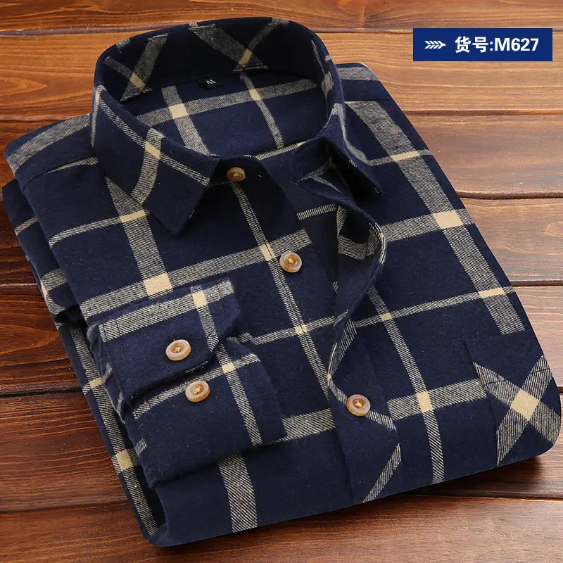 Men's Blue Plaid Button Shirt Plus Size - Image 6