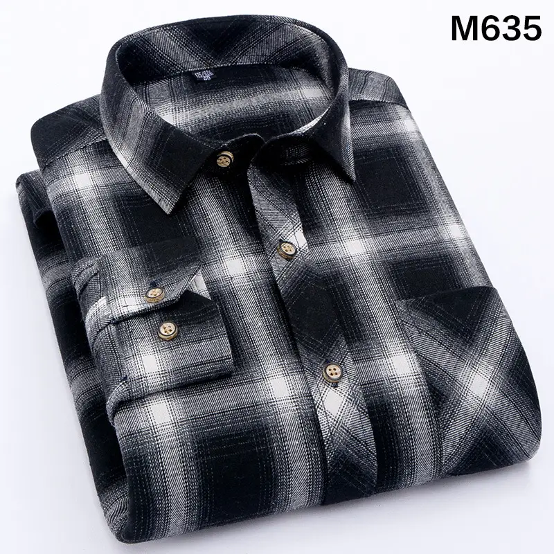 Men's Blue Plaid Button Shirt Plus Size - Image 7