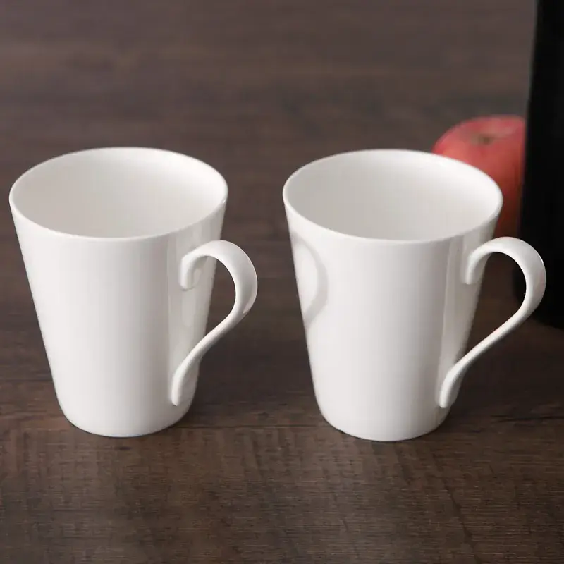 Pure White Large V Cup Mug for Coffee & Milk