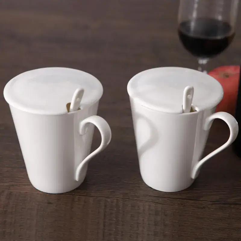 Pure White Large V Cup Mug for Coffee & Milk