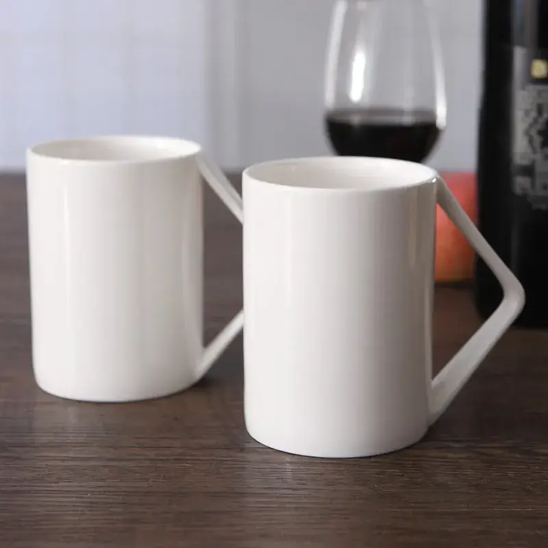 Pure White Large V Cup Mug for Coffee & Milk — feature 3