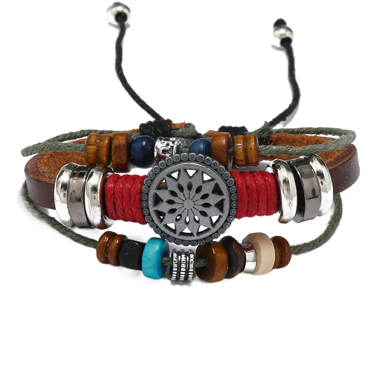 Retro Cowhide Bracelet with Sunflower Design All-Match